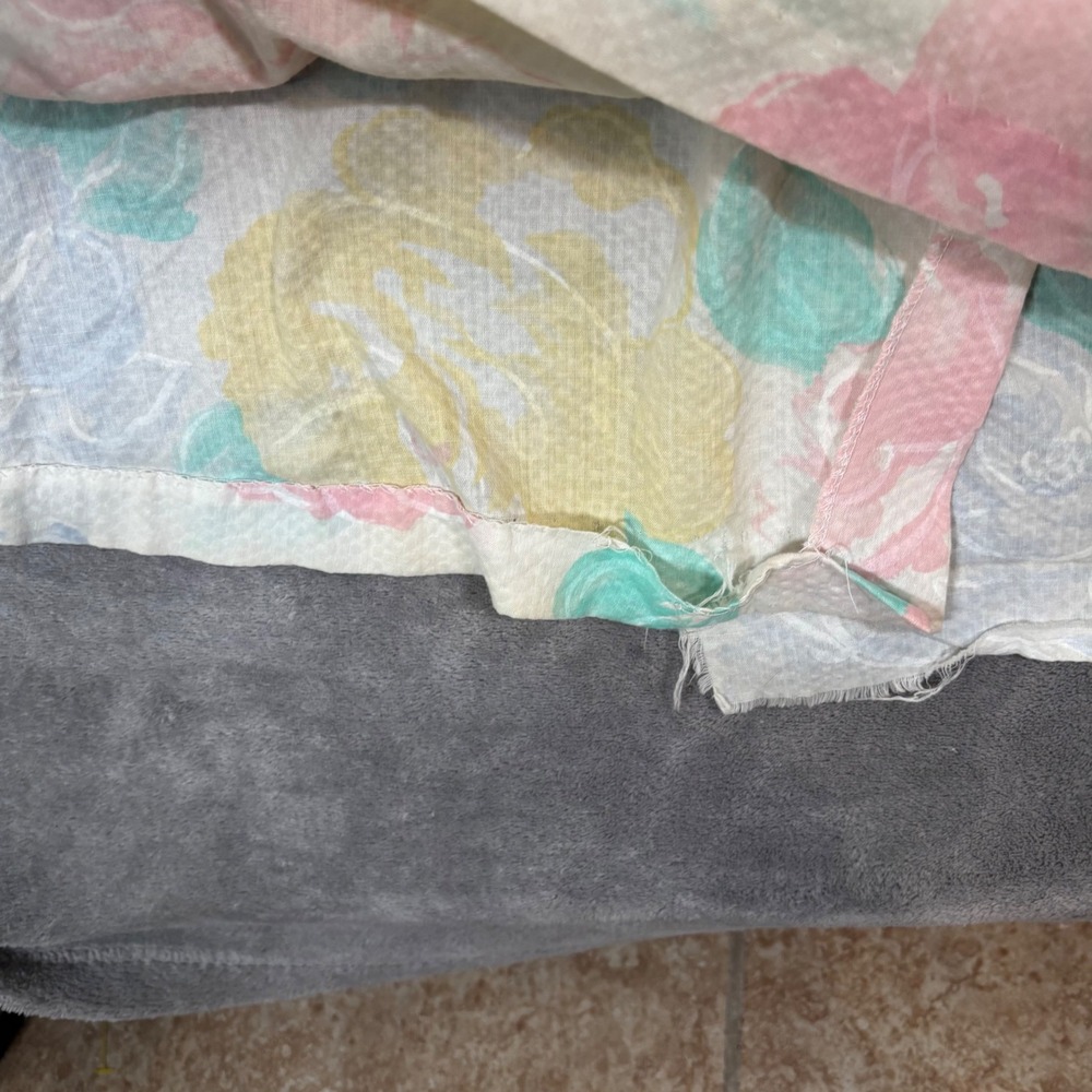 Vintage Lounge Trends JCPenney Pastel Floral Lace Wrap Robe Small Made in USA - Picture 7 of 16